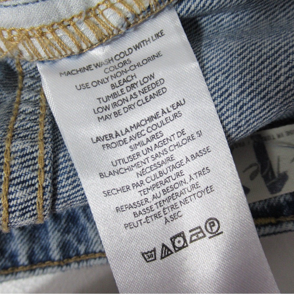Free People We The Free Frayed Denim Mini Skirt Size 12 - Picture 8 of 12